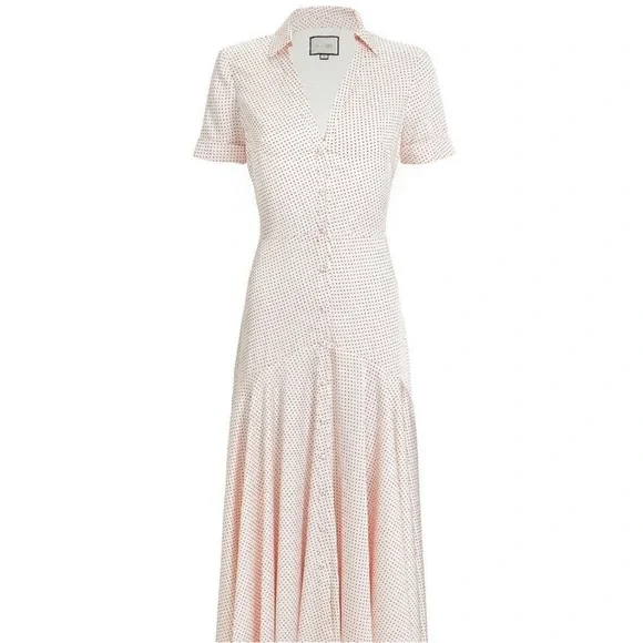 Alexis Pink Polka Dot Athena Maxi Dress Retail$625 New Size Small